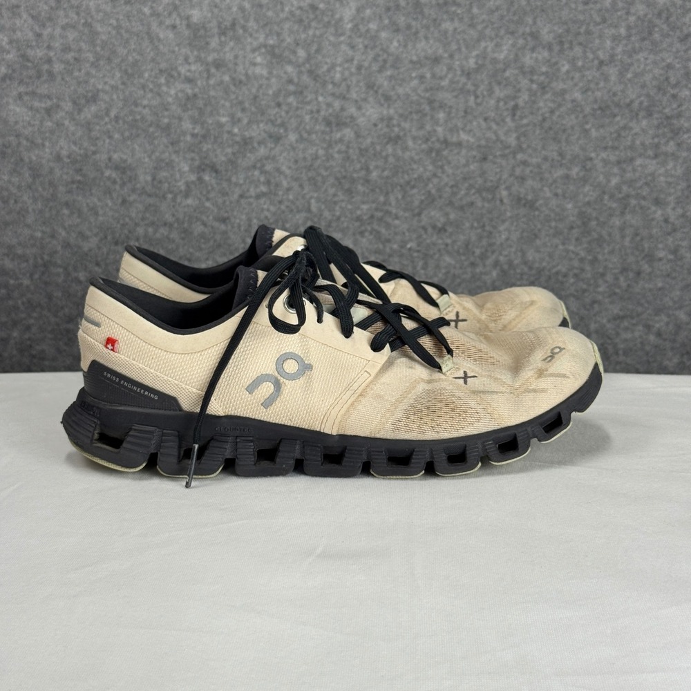 On Running Cloud X Womens 7.5 Sand Black Training Shoes 60.98694